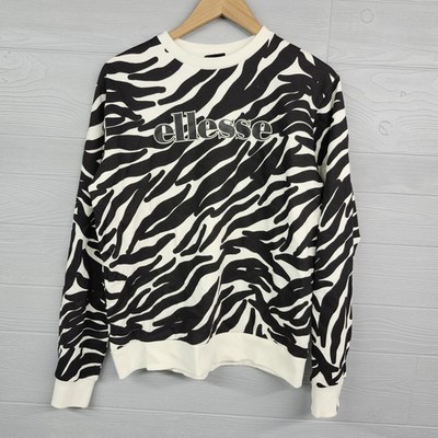 Ellesse Georgina Black White Lightweight Sweatshirt Womens Size Large NWT