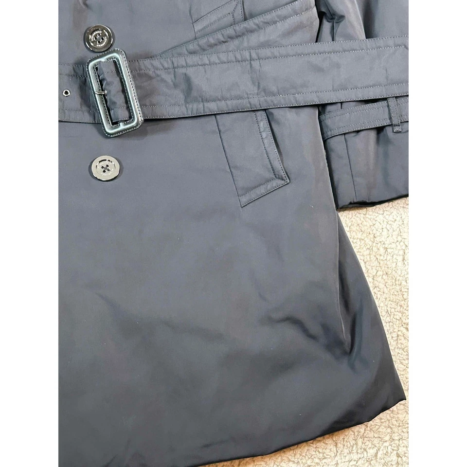 Gabardina negra Burberry London para hombre doble botonadura cinturón clásica talla grande Foto 3 de 4