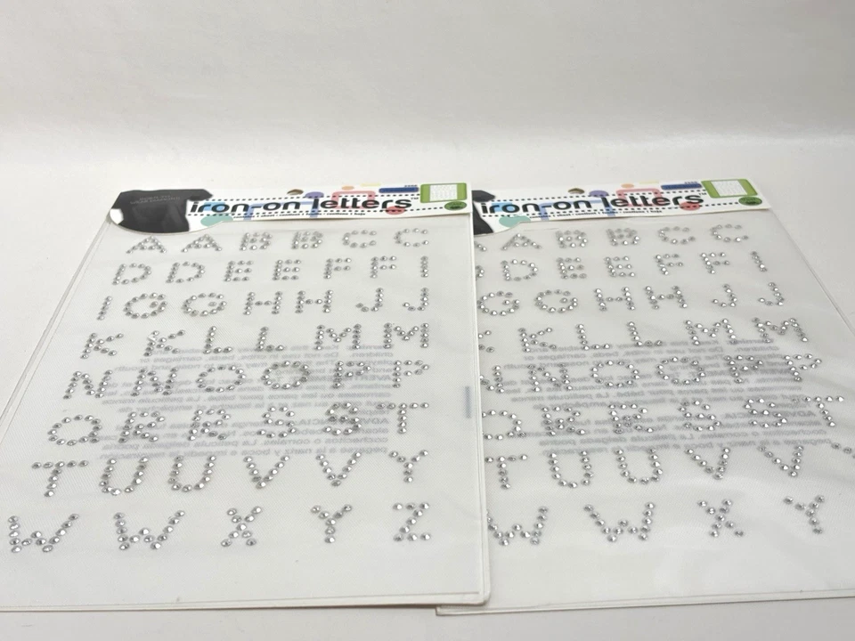 3 Sheets Rhinestud Sparkle Iron On Letters Alphabet Silver Fuchsia 49 Per Sheet - Image 3 of 4