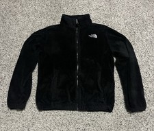 The North Face Girls Osito Fleece Black Fuzzy Jacket L 14/16 Full Zip Outdoors