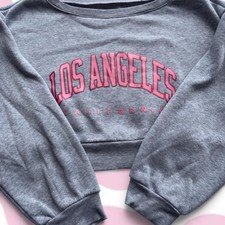 Shein Women's Grey and Pink Sweatshirt