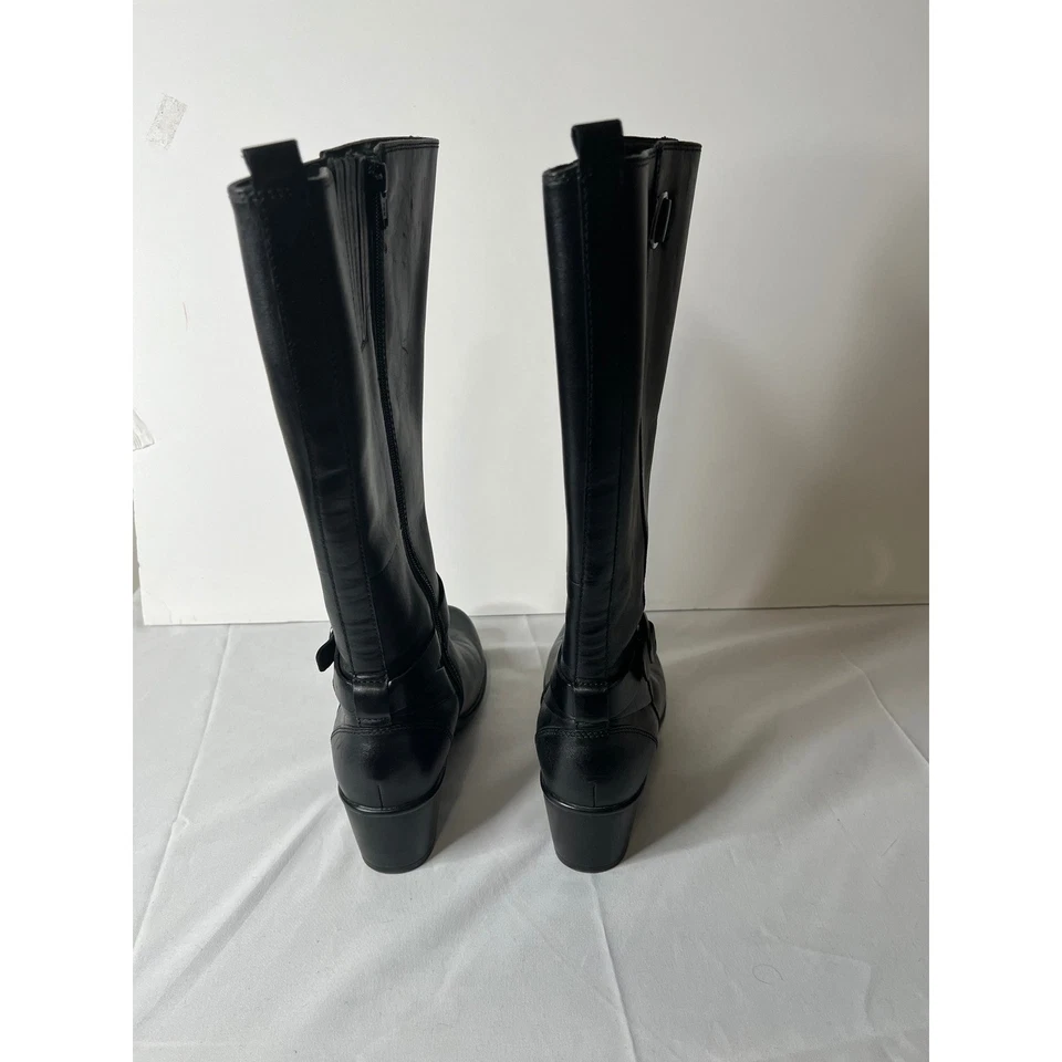 Botas altas hasta la rodilla Clarks de cuero negras para mujer talla 6,5 M hebilla cremallera lateral Foto 4 de 4