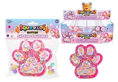 X1 Squeezos Glitzer Katzenpfote zerdrückbar - weiches sensorisches Zappelspielzeug - 180 g