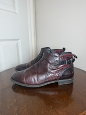 UGG Burgundy Leather Ankle Boots – Shearling Lined – UK 6.5