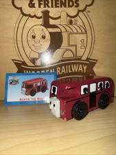 BERTIE BUS  THOMAS FRIENDS TRAIN WOODEN  2000 BRITT ALLCROFT W/ CARD 