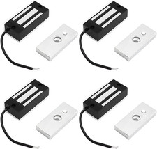 QWORK 4 Pack Electric Magnetic Lock, 60Kg 130Lbs Holding Force Electric Magnetic