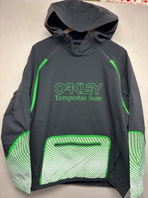 Oakley Tempestas Sum Anorak Jacket Mens Black NEON Regular Fit Hooded XL NWT Y2K