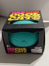 Schylling NeeDoh Cool Cats Teal Squishy Toy - Green - New in Box 
