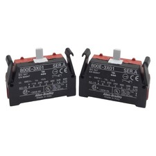Lot of 2 Allen Bradley 800E-3X01 Pushbutton Contact Block, 1NC, 10A 600VAC, 22mm