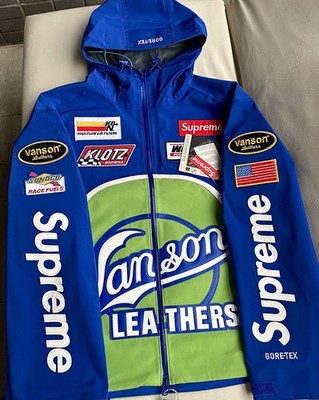 Supreme X Vanson Leather Shell Jacket GORE-TEX   in blue Limited Edition 