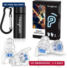 Hearprotek Concert Ear Plugs, 2Pairs Reusable high Fidelity Musician Ear Plugs f