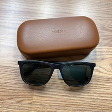 Fossil Sunglasses Mens Gray Square Plastic Tinted FOS KB7QT 53-18 140 With Case