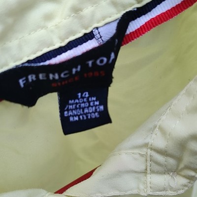 French Toast Yellow Solid Cotton Woven Button-Up Shirt Short Sleeve Size 14