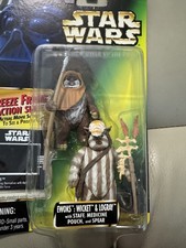 Star Wars The Power of the Force EWOKS Wicket & Logray POTF Freeze Frame 1997