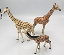 Vtg  Hausser Elastolin Composition Giraffe Family Lot of 3  Germany 1930s * N