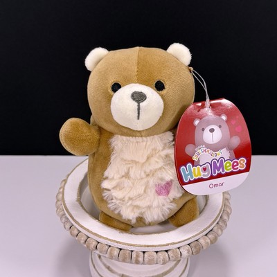 Squishmallow 5'' HUGMEE OMAR THE BEAR   Soft Plush Toy RARE Heart Collectible NWT