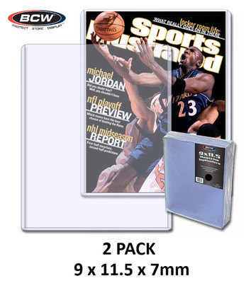 BCW (New) 2 Pack Magazine Top Loader - Rigid PVC Holder - 9 x 11.5 x 7mm