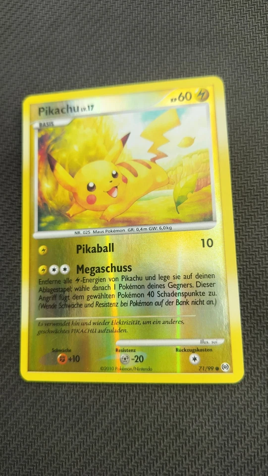 Pokemon Oldschool Vintage Platin Era 2010 Pikachu Lv 17 71/99 De Holo Reverse  - Bild 2 von 4