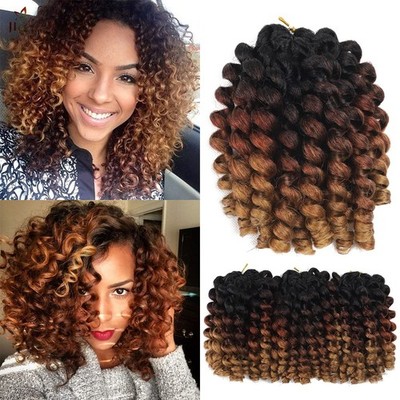 Ombre Wand Curl Crochet Braids Hair - 8 Inch Ringlet Twist Extensions with Jamai