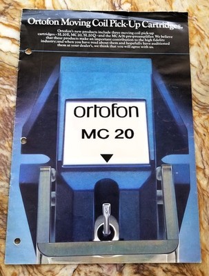 ORTOFON Sales Brochure Moving Coil Cartridges MC SL 20 E, Q Pre-Amps Denmark 8pg