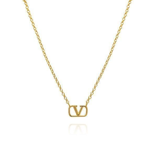 Valentino Garavani V Logo Necklace 144731996