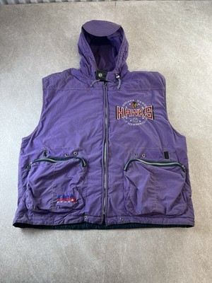 Vintage Indiana Hawks Top Member Club Weste 90s Streetwear Gilet Herren XL Lila