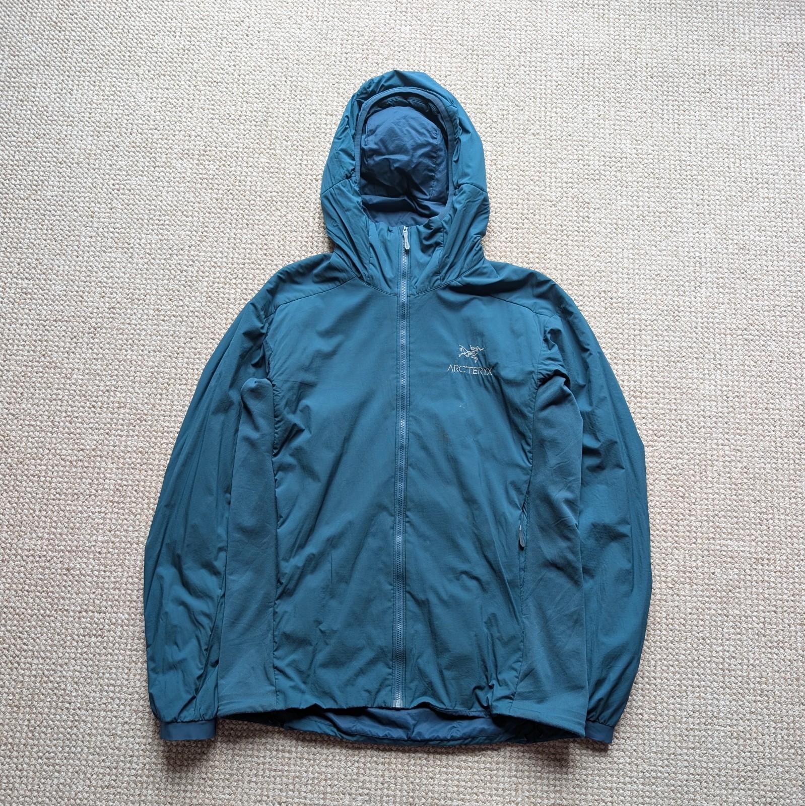 Arc'teryx Atom LT Felpa con Cappuccio Blu Verde Turchese Uomo Small #ARC422