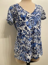 LILLY  PULITZER BLUE Shirt Size L Retail $ 68
