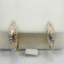 Sterling silver women children kid drop HOOP earring 925 Yellow GOLD color