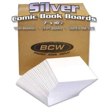 1 case of 1000 (Bulk) BCW 7" x 10" Silver Age Comic White Backing Boards