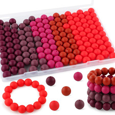 160Pcs Silicone Beads 12Mm Mix Color, Bulk Silicone Beads for Keychain Making, 1
