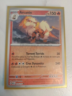 ARCANIN REVERSE - POKÉMON 059/165 EV3.5 ECARLATE ET VIOLET MEW 151 NEUF ...