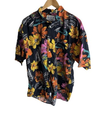 Vintage Tom Tailor Men s Hawaiian Floral Flower Print Shirt Size XL