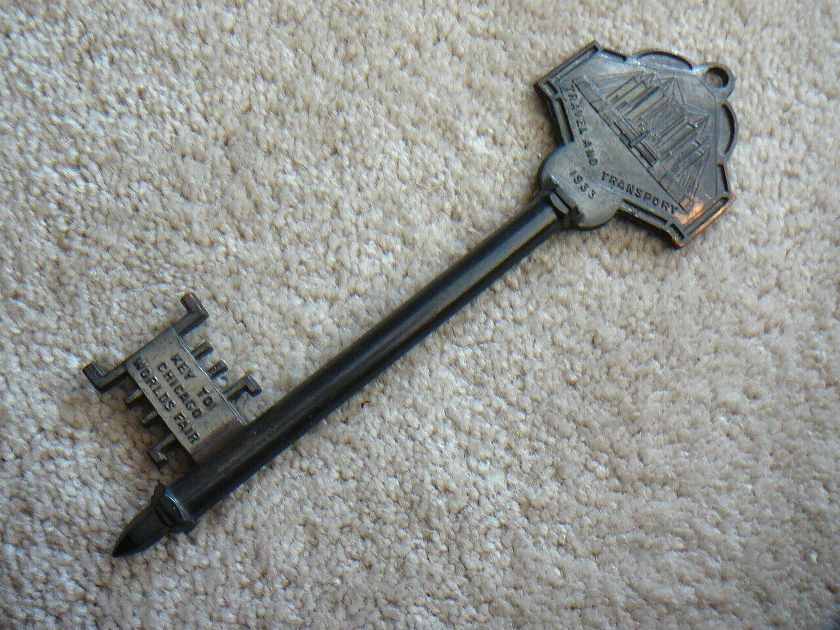 1933 Chicago World's Fair Large Key Travel & Transport Hall of