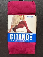 NEW VTG GITANO LYCRA TIGHTS STRETCH BURGUNDY RED OPAQUE PANTYHOSE M