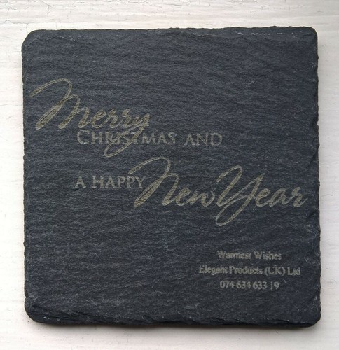 Coasters Slate Square 4pcs Set of Natural Coffee Table Mug Drinks Cup Mat 10cm - Picture 4 of 5