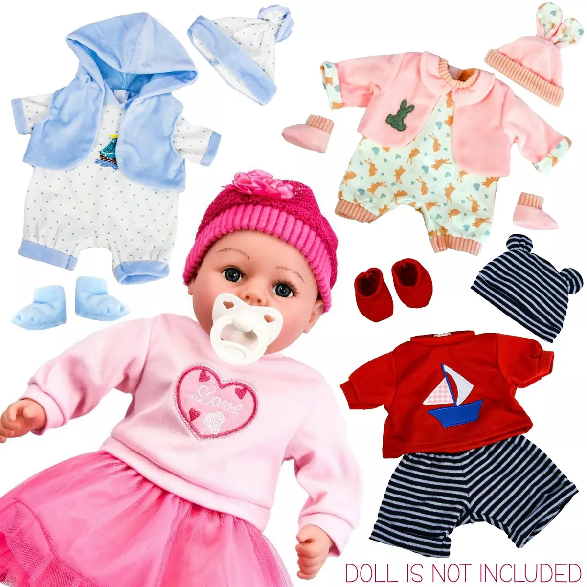 Baby Doll Clothes Set of Two 18” Outfits BiBi Doll Boy and Girl