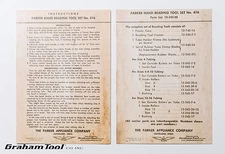 Parker Appliance Co. Hand Beading Tool Set No. 416 Instructions And Parts List