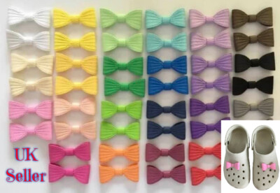 Paar Schleife Schuh Charms für Crocs Strumpf Füller Geschenk UK Verkäufer  
