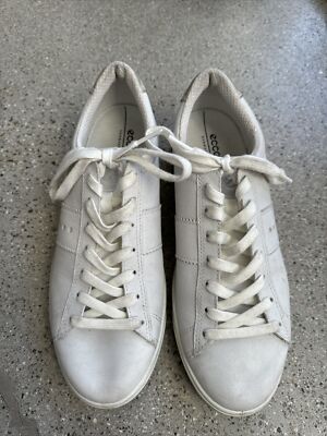 Ecco Men s Street Lite Retro Sneakers, EUR 40, US 9-9.5M EUC White Gray