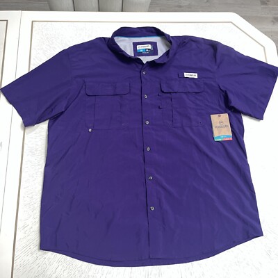 Magellan Outdoors Fishing Shirt Men s 2XL Angler Fit Purple Casual Active New