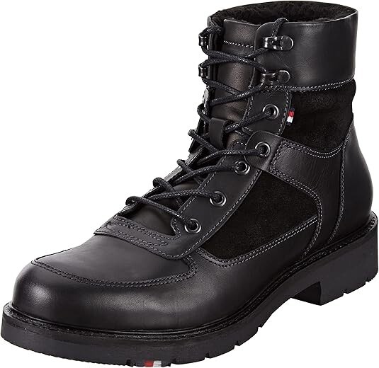 Tommy Hilfiger RWB Warm Lace-Up Boots in Black Size 11