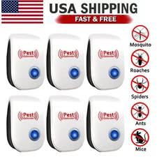 6Pcs Ultrasonic Pest Reject Electronic Ultrasound Repellent Mice Bugs Control