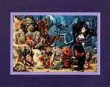 TRICK Or TREAT MONSTERS Of HALLOWEEN PRINT Professionally Matted