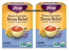 2 PACK Yogi Tea Herbal Stress Relief, Honey Lavender 16 Tea Bags 32 Tea Bags 