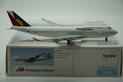 Herpa Wings 1:500 Philippine Airlines Boeing 747-400 N751PR (504034)