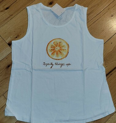 LC Lauren Conrad SPRITZ THINGS UP citrus tank top NWT womens L sparkle