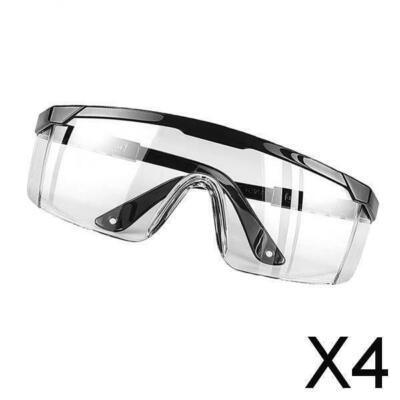 4x Winddichte Fahrradbrille UV-Schutz Anti-Fog Überbrille Sonnenbrille Schwarz