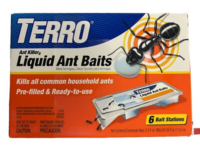 TERRO Liquid Ant Killer Bait Outdoor Indoor Tray Traps Ready To Use T300 6-Baits