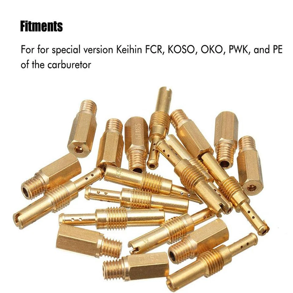 Kit de jatos principais carburador 10 peças e jato piloto lento 10 peças para PWK Keihin OKO CVK PWM - Imagem 2 de 4